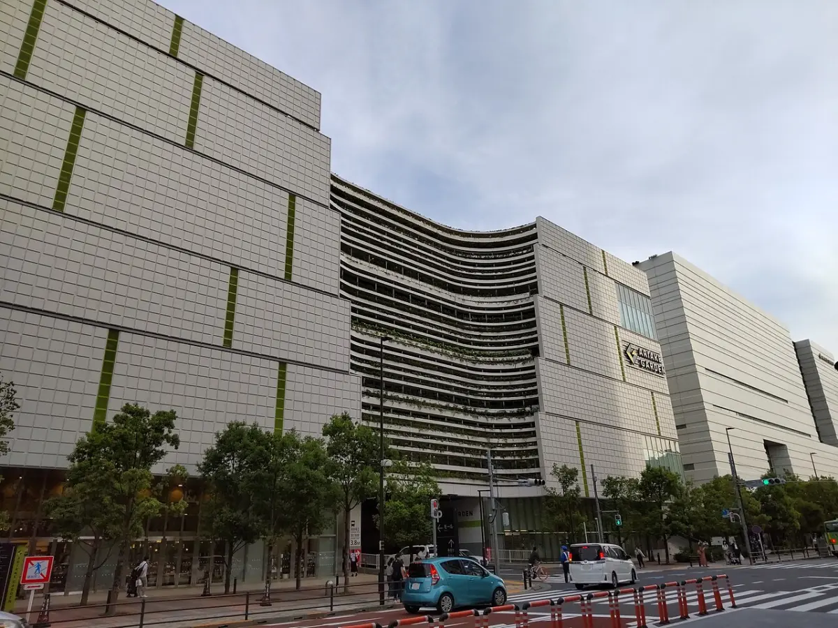 Front view of the Ariake Garden shopping mall near Odaiba
