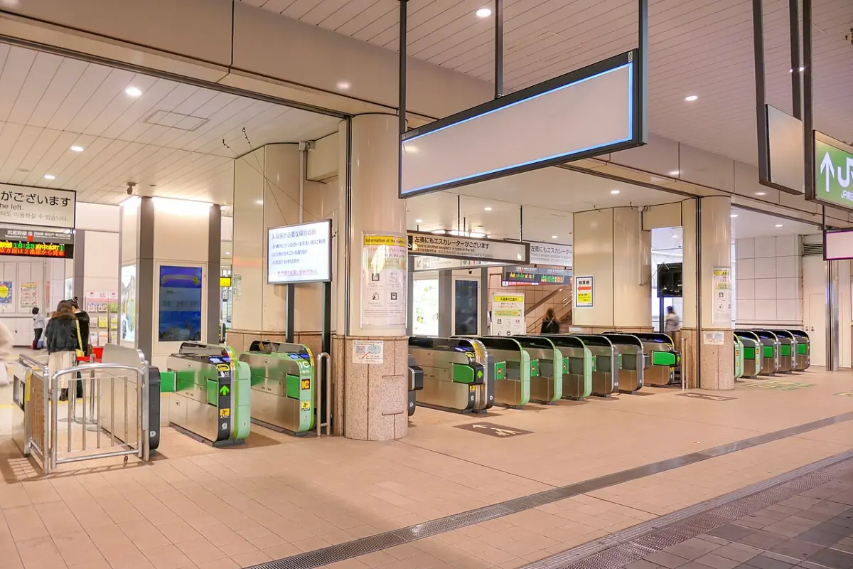Ticket gates at JR Maihama Station, the station for Tokyo Disney Resort