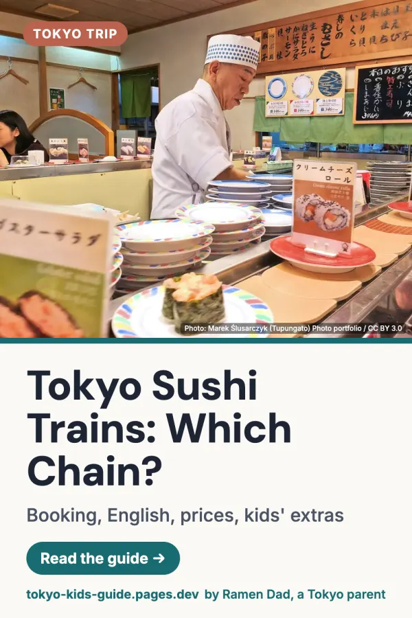 Pinterest pin: Conveyor Belt Sushi With Kids: How Kura, Sushiro and Hama Work