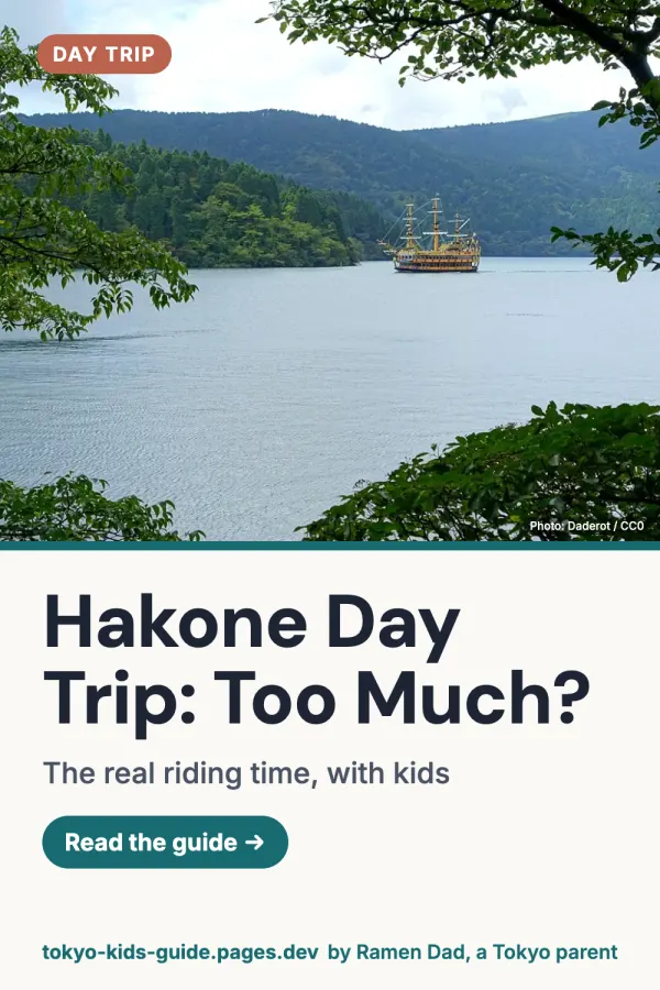 Pinterest pin: Hakone Day Trip From Tokyo With Kids: Is It Too Much?