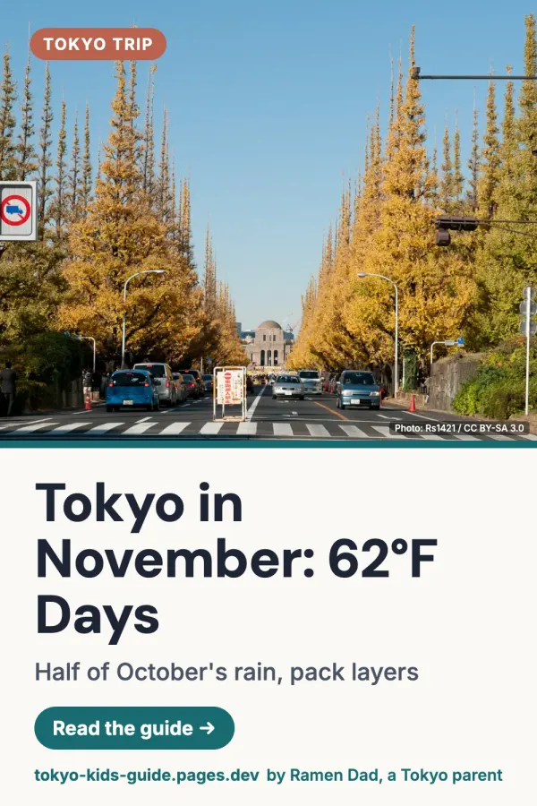 Pinterest pin: Japan in November With Kids: Weather, Autumn Leaves and Crowds